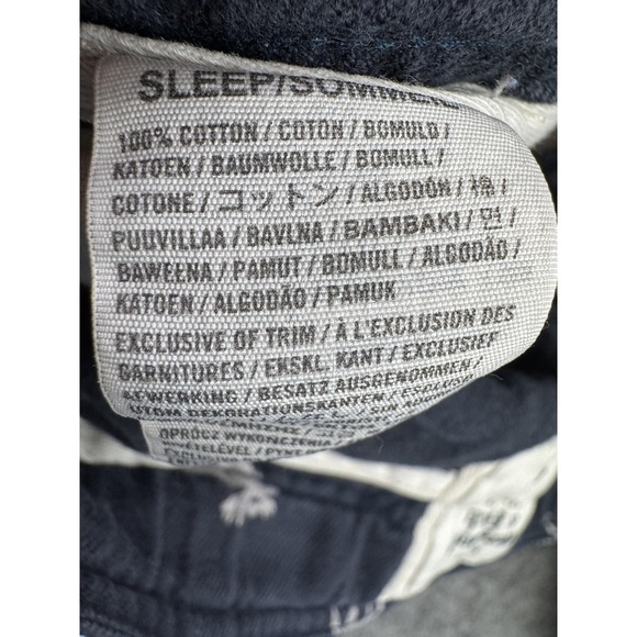 Abercrombie & Fitch Moose Pants Mens Medium Navy Print Lounge Sleep Cotton - Picture 6 of 14